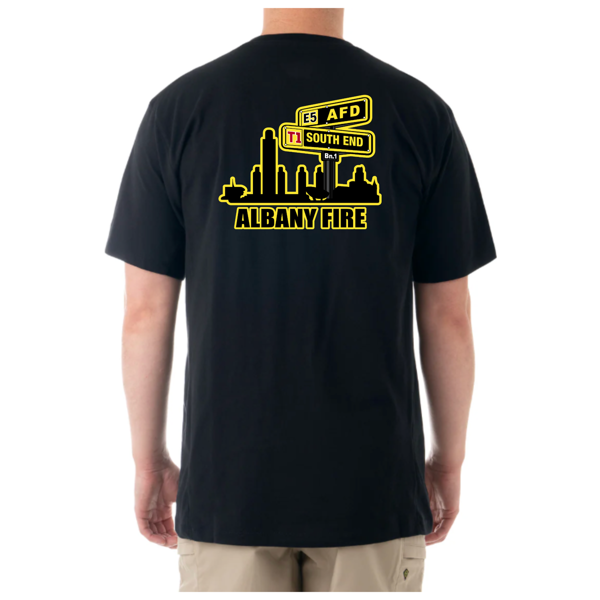Men's Tactix Cotton Short Sleeve T-Shirt-Battalion Chief South End City Scape