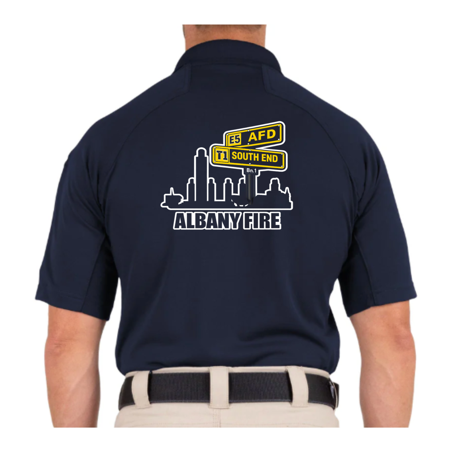 First Tactical Performance Short Sleeve Polo-South End City Scape Firefighter