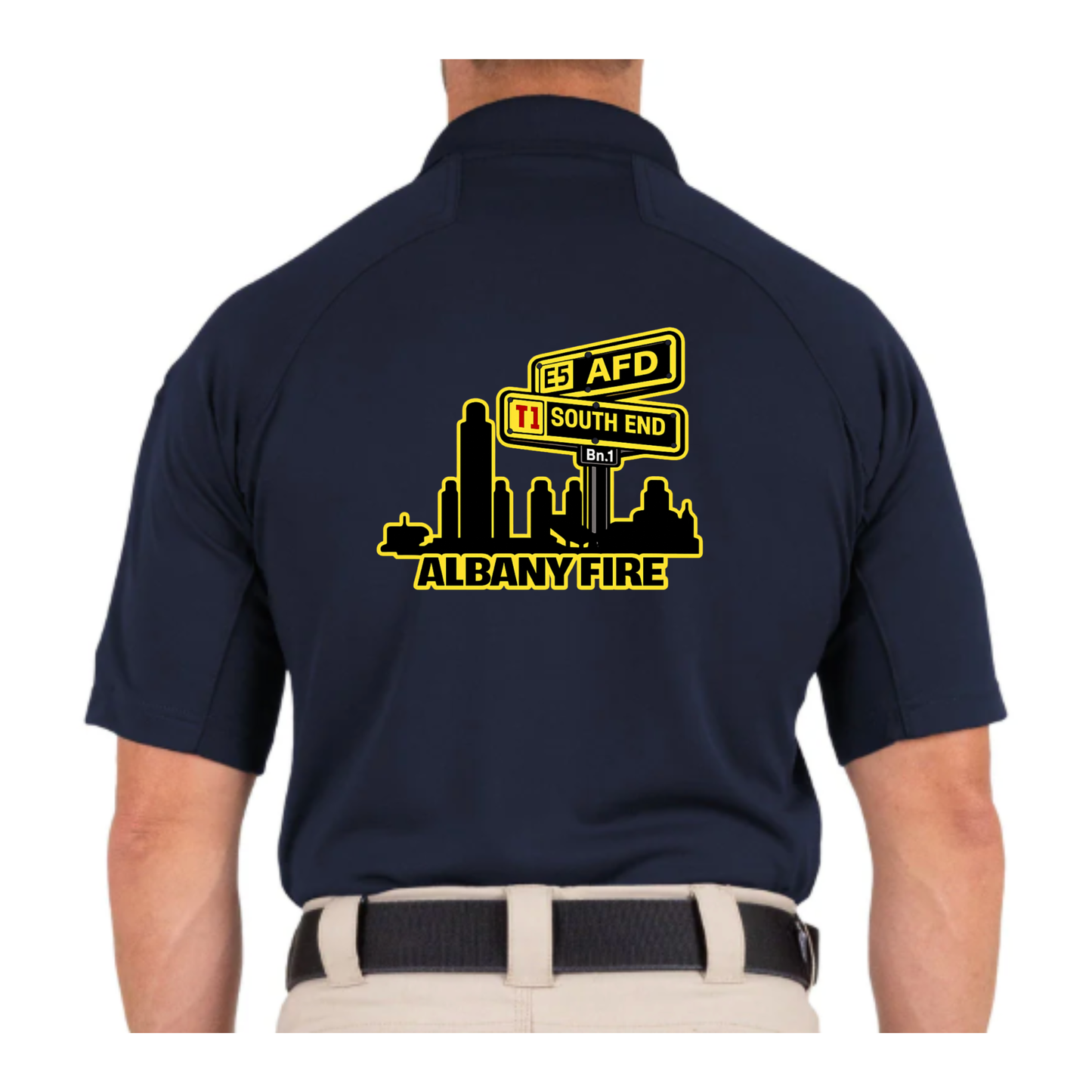 First Tactical Performance Short Sleeve Polo-South End City Scape Captain