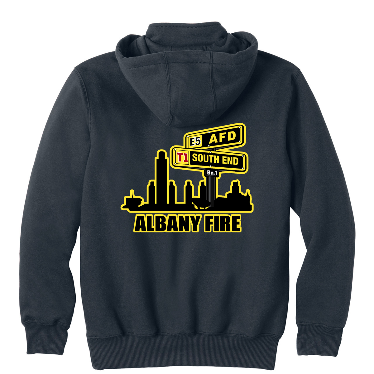 Carhartt Rain Defender 1/4 Zip Hoodie-Battalion Chief with South End City Scape