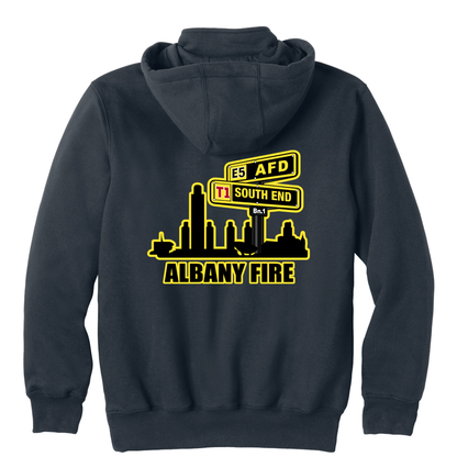 Carhartt Rain Defender 1/4 Zip Hoodie-Battalion Chief with South End City Scape