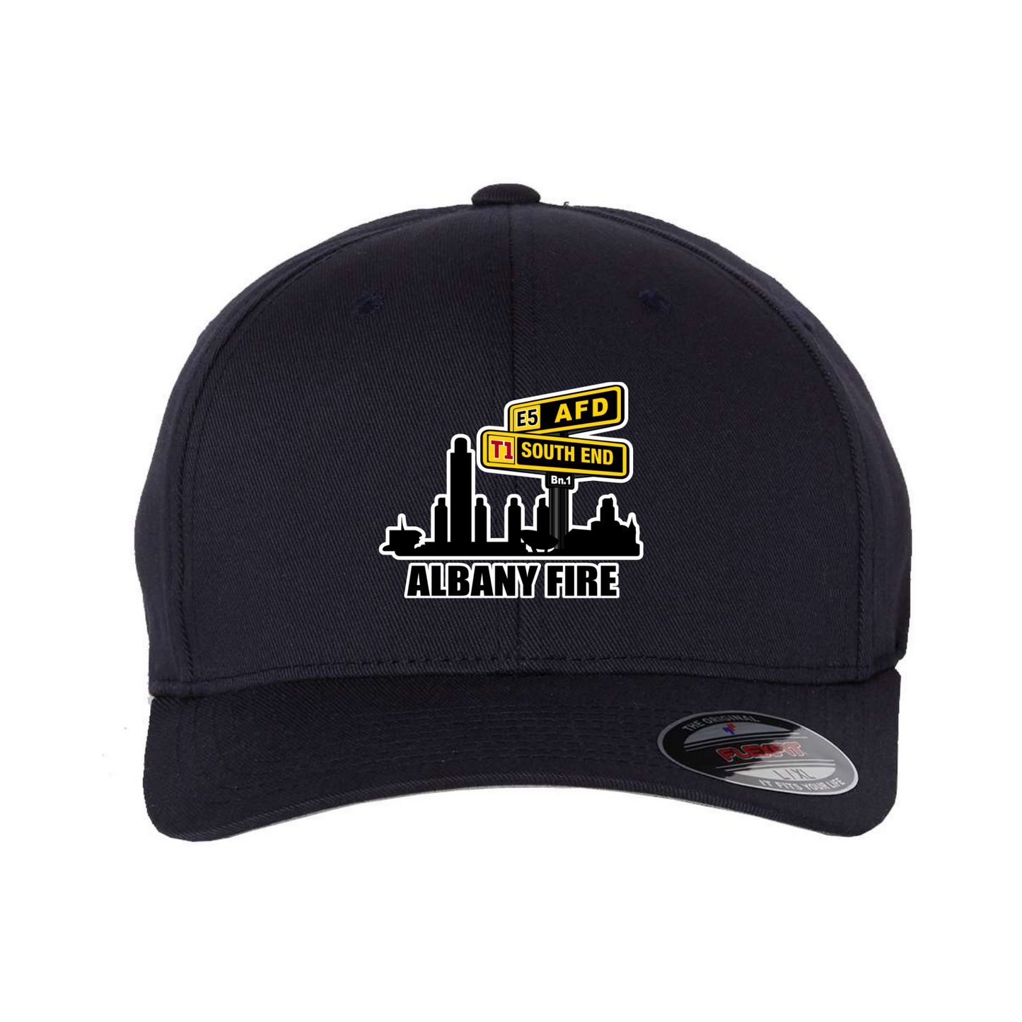 Flexfit 6277 Baseball Hat-White South End City Scape