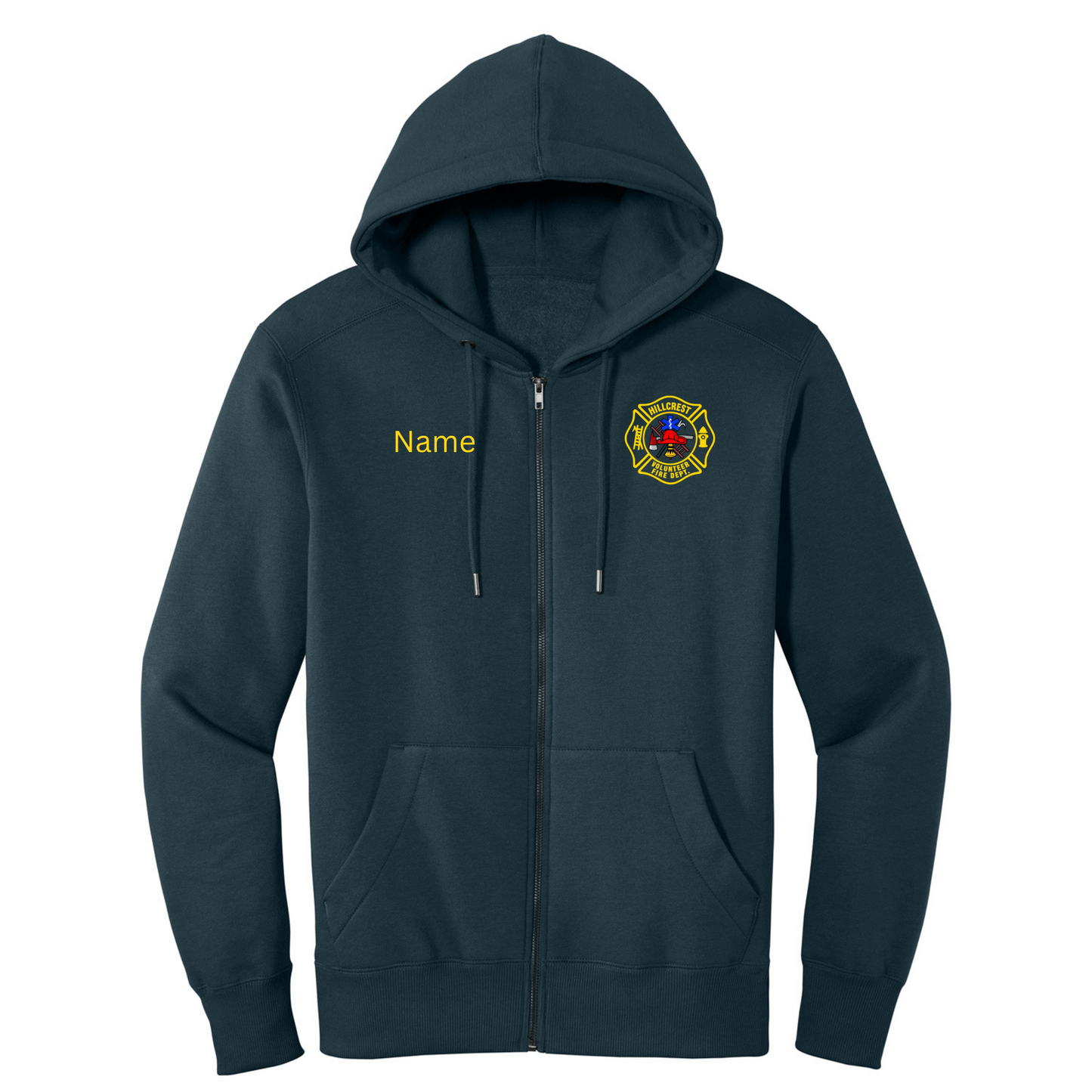 District Perfect Fleece Full Zip Hoodie With Name