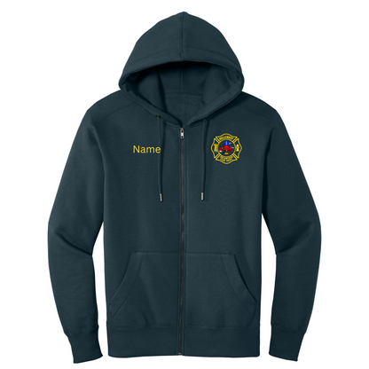 District Perfect Fleece Full Zip Hoodie With Name
