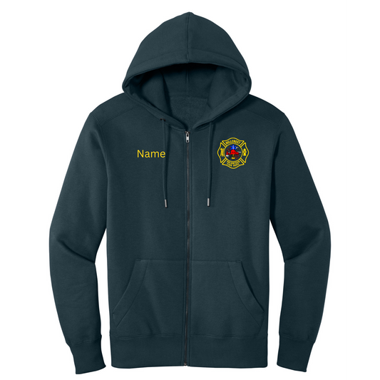 District Perfect Fleece Full Zip Hoodie With Name