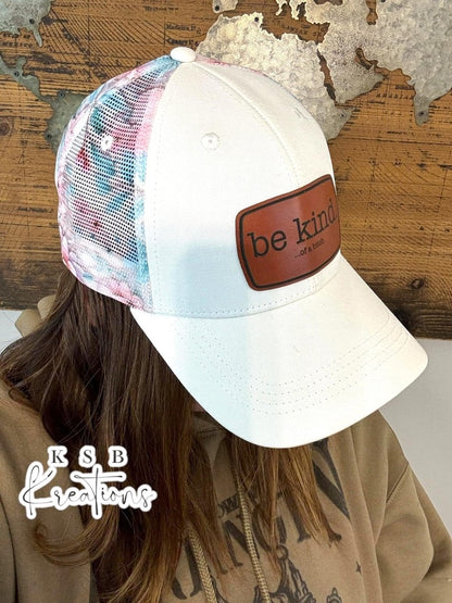 White Floral Baseball Hat