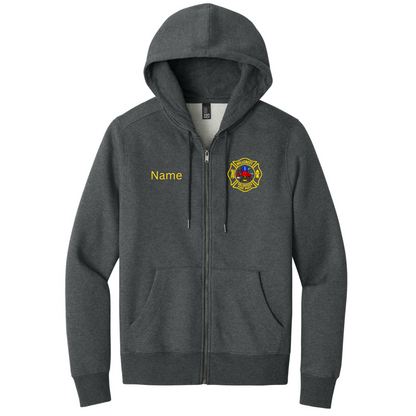 District Perfect Fleece Full Zip Hoodie With Name