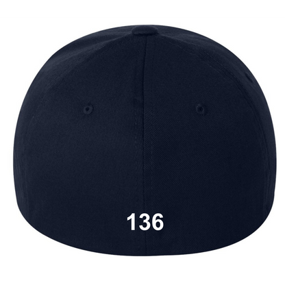 Flexfit 6277 Baseball Hat-White South End City Scape with Badge