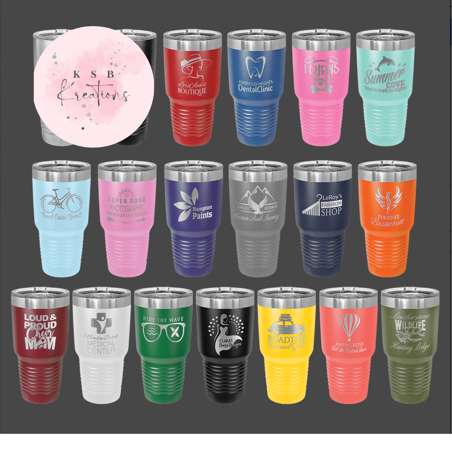 30oz Powder Coated Tumbler