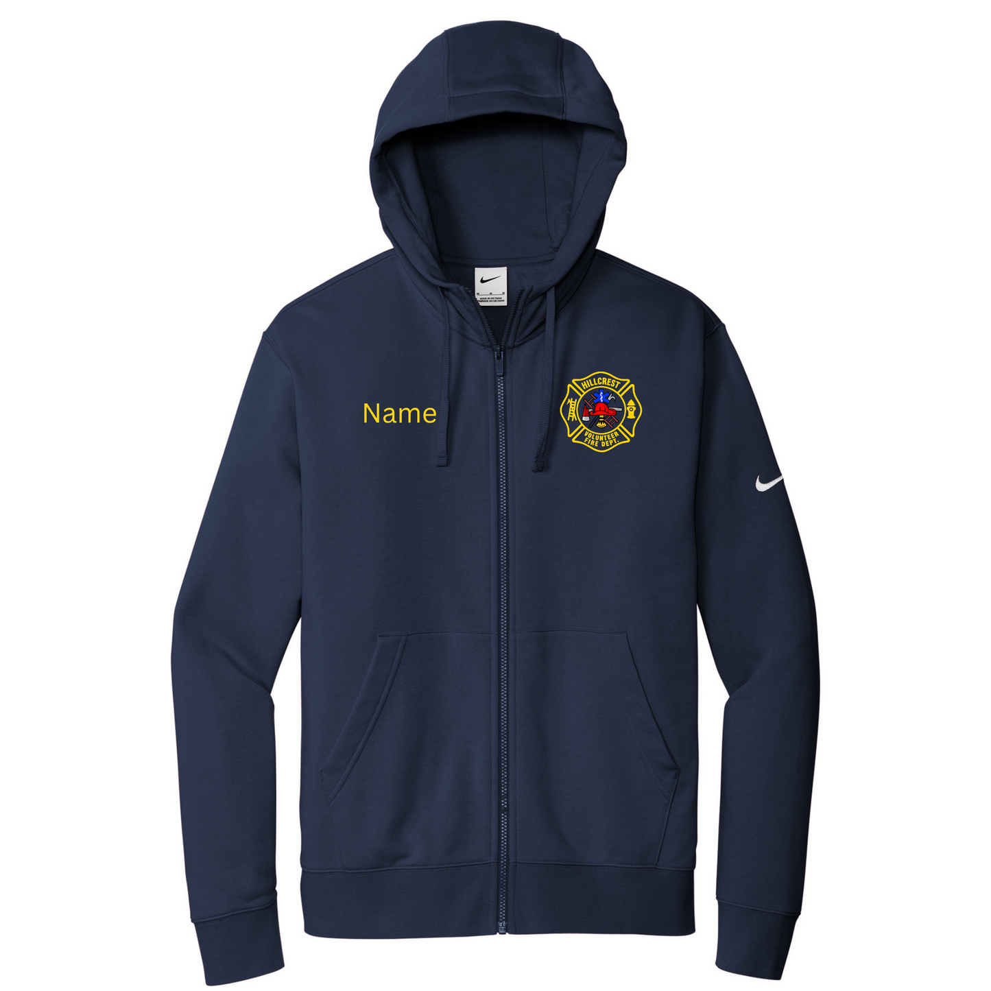 Nike Club Fleece Full Zip Hoodie with Name