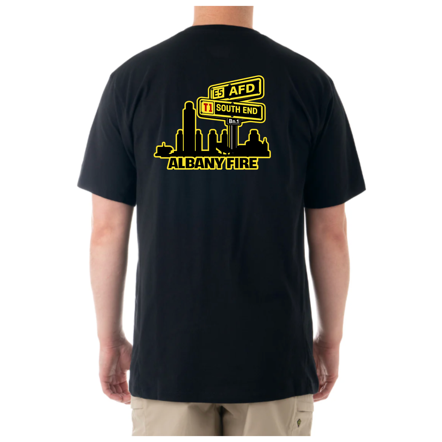 Men's Tactix Cotton Short Sleeve T-shirt-Captain South End City Scape