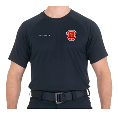 Men's Performance Short Sleeve T-shirt-Firefighter South End City Scape