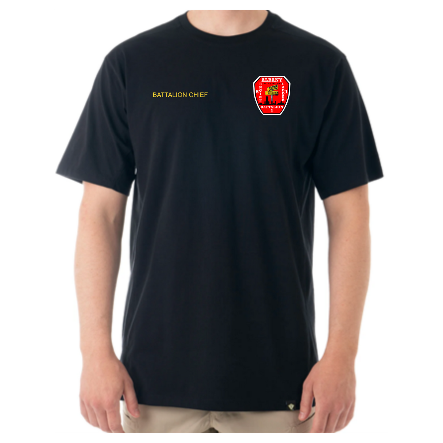 Men's Tactix Cotton Short Sleeve T-Shirt-Battalion Chief South End City Scape
