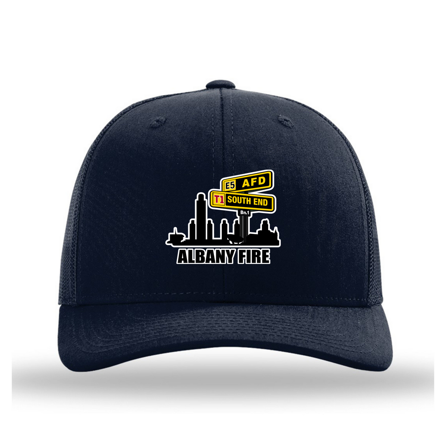 Richardson 112 Trucker Snapback Baseball Hat-White South End City Scape