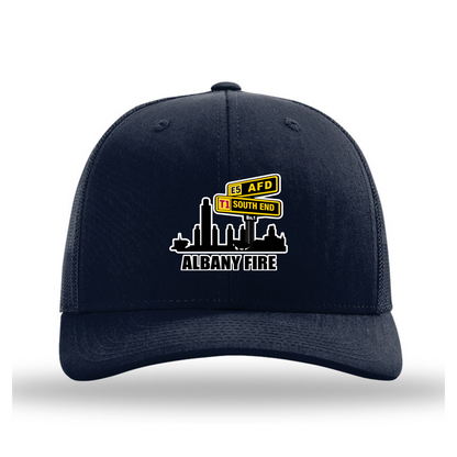 Richardson 112 Trucker Snapback Baseball Hat-White South End City Scape