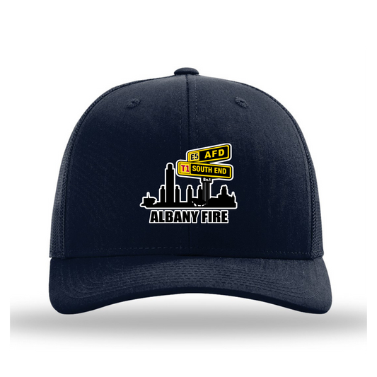 Richardson 112 Trucker Snapback Baseball Hat-White South End City Scape