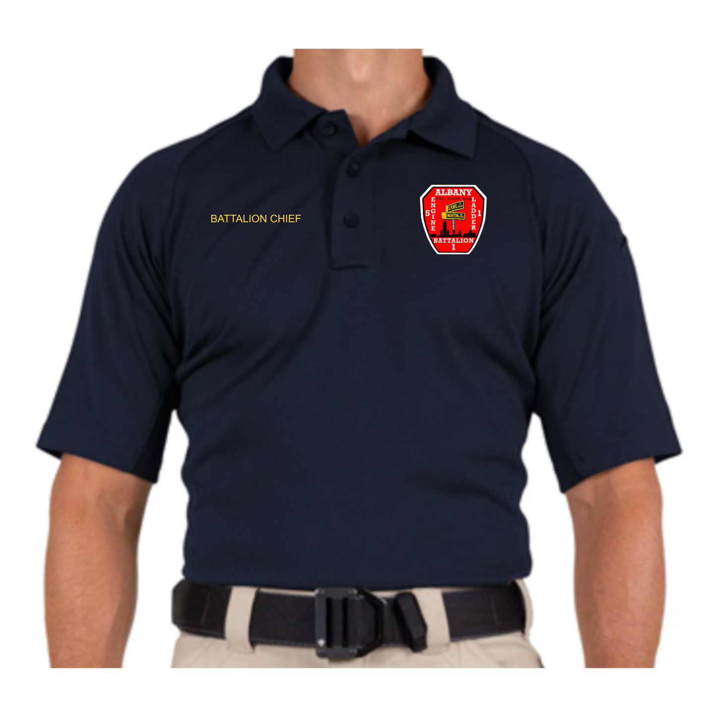 First Tactical Performance Short Sleeve Polo-Battalion Chief South End City Scape