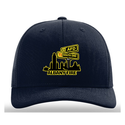 Richardson 112 Trucker Snapback Baseball Hat-Yellow/Gold South End City Scape