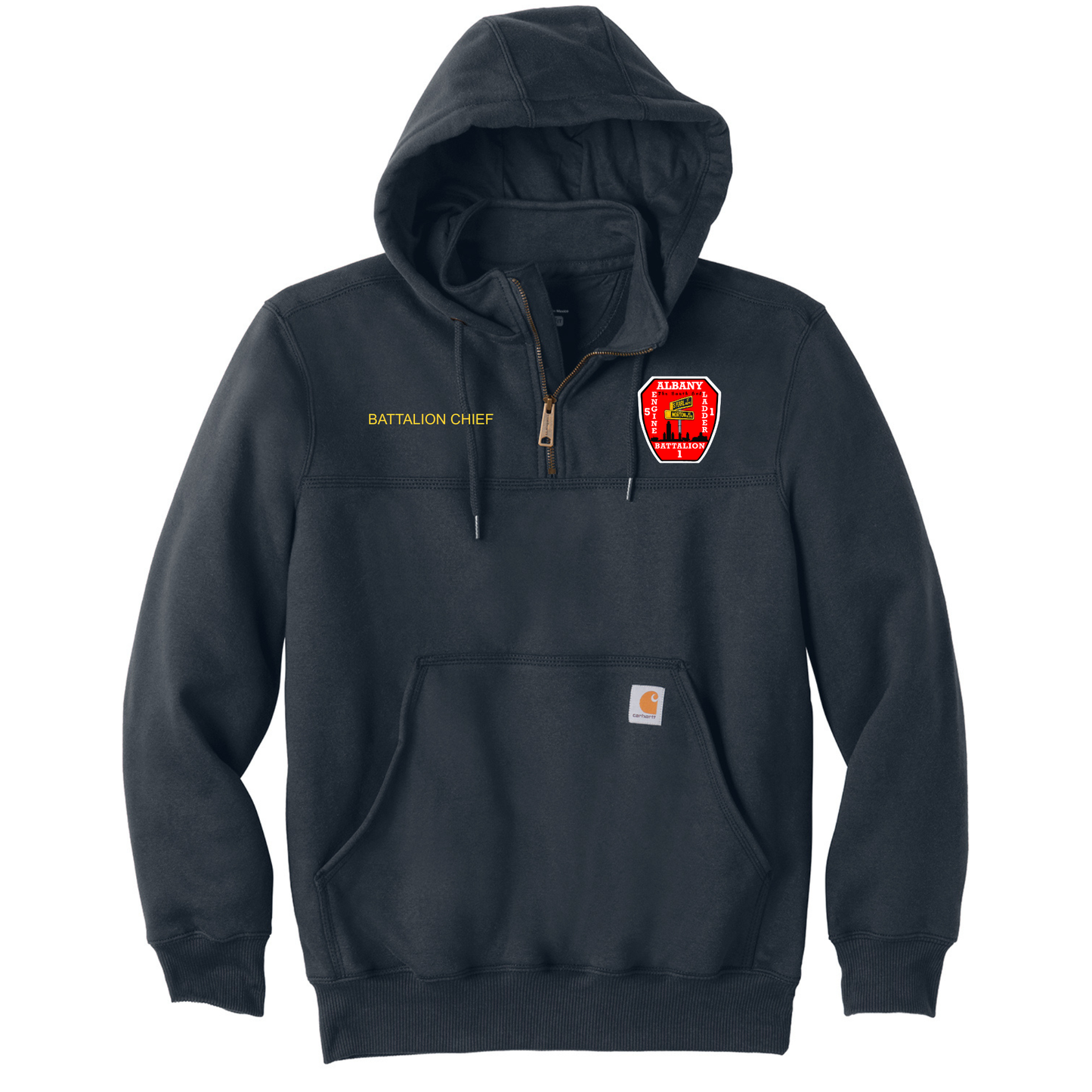 Carhartt Rain Defender 1/4 Zip Hoodie-Battalion Chief with South End City Scape