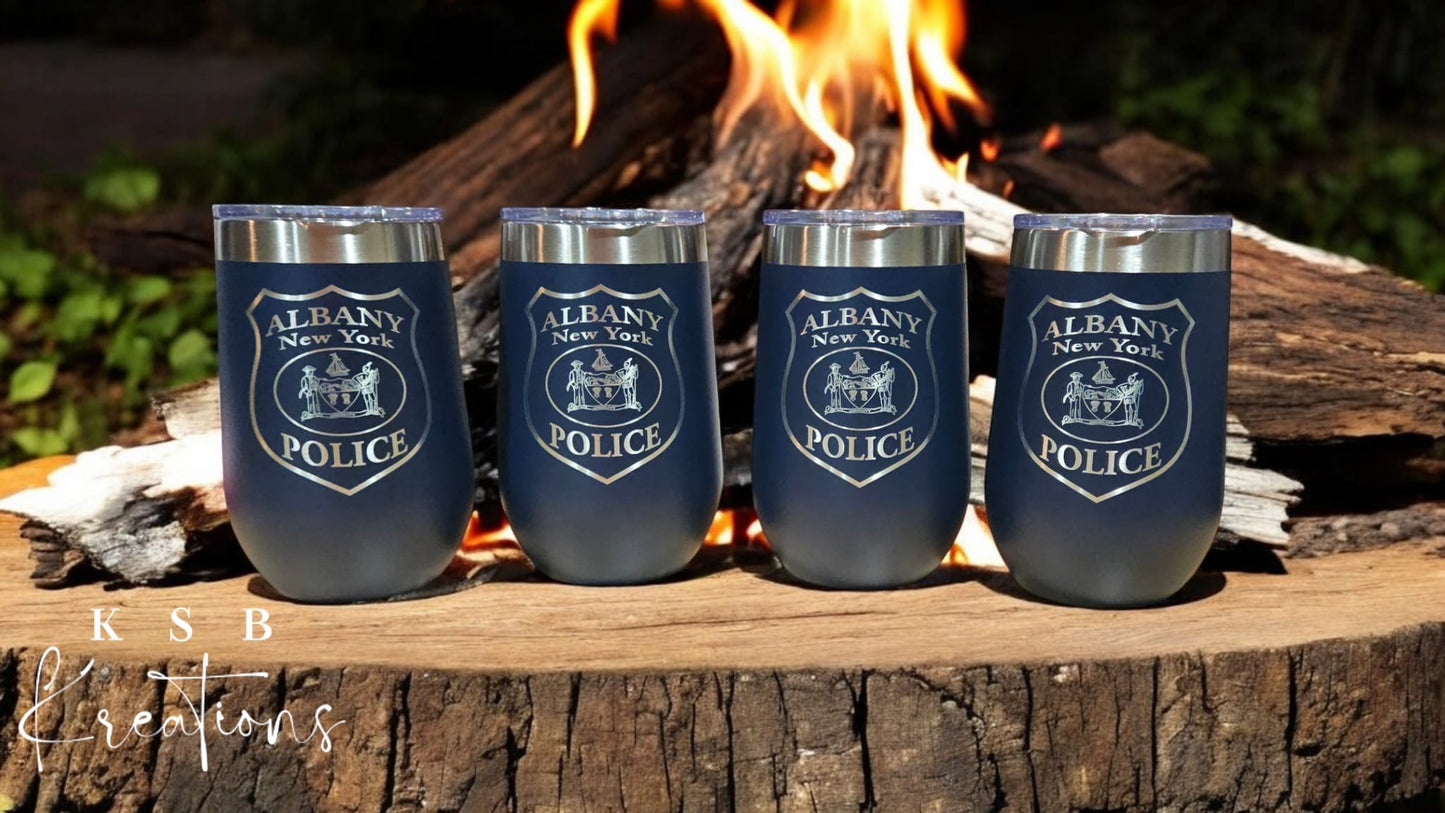 16oz Powder Coated Stemless Wine Glass