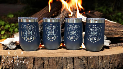 16oz Powder Coated Stemless Wine Glass