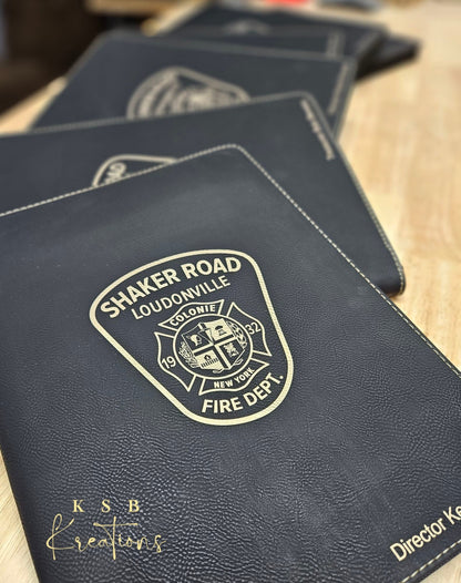 9 1/2in by 12in Zippered Leatherette Portfolio