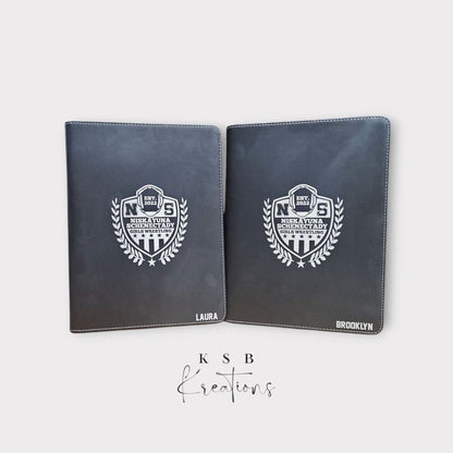 9 1/2in by 12in Zippered Leatherette Portfolio