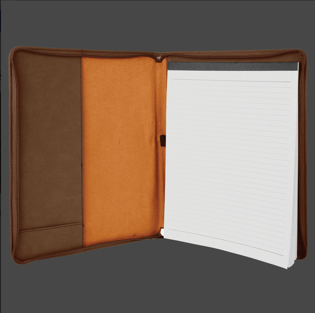 9 1/2in by 12in Zippered Leatherette Portfolio