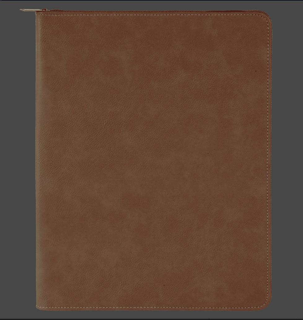 9 1/2in by 12in Zippered Leatherette Portfolio