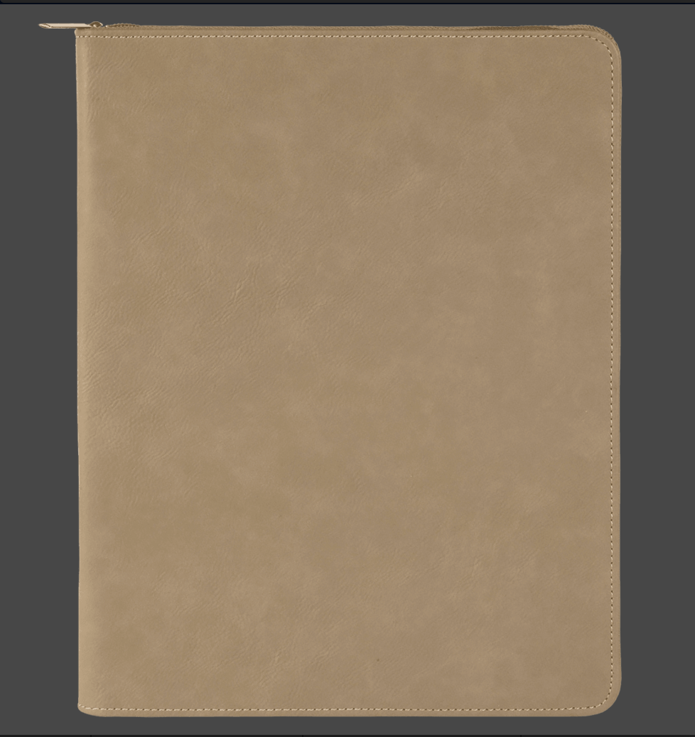 9 1/2in by 12in Zippered Leatherette Portfolio