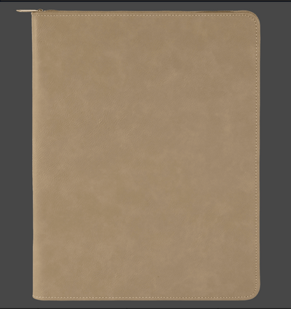 9 1/2in by 12in Zippered Leatherette Portfolio