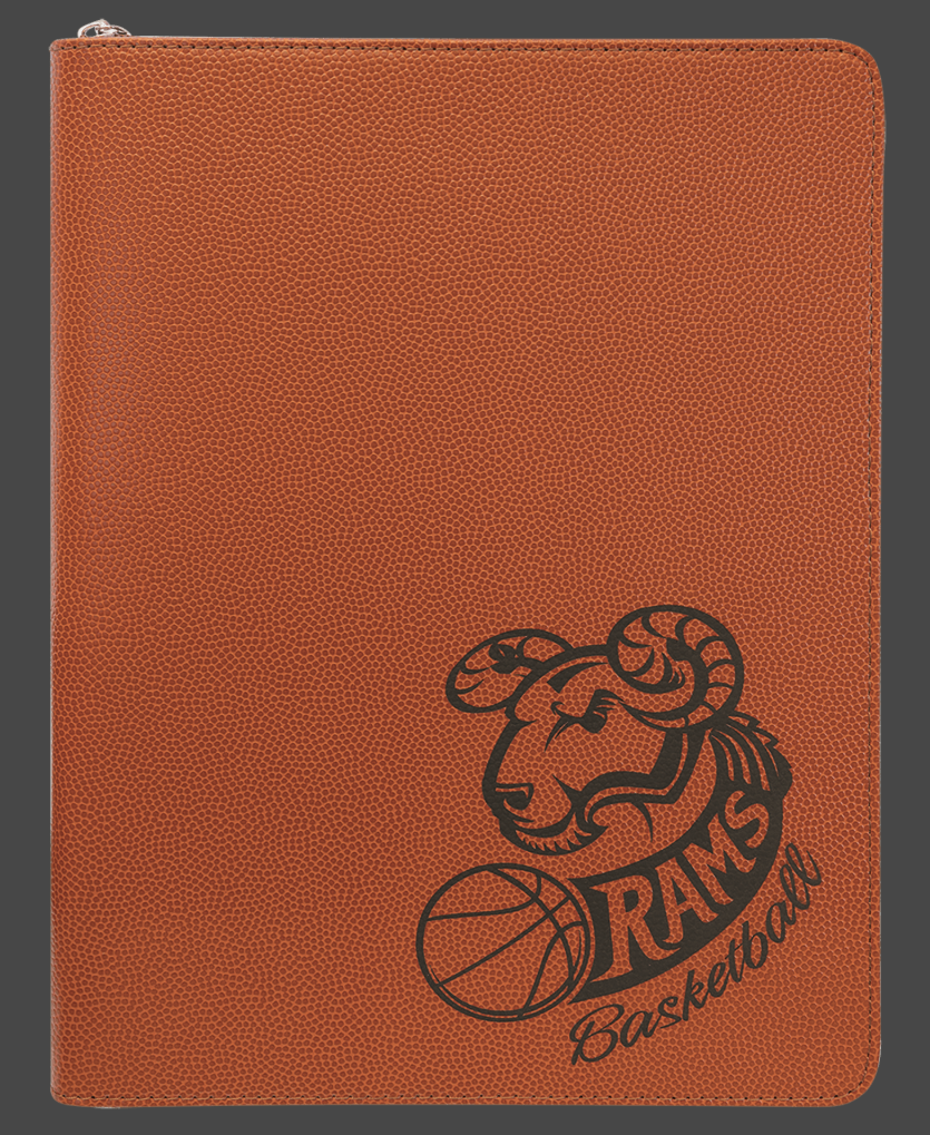 9 1/2in by 12in Zippered Leatherette Portfolio