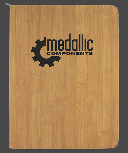 9 1/2in by 12in Zippered Leatherette Portfolio