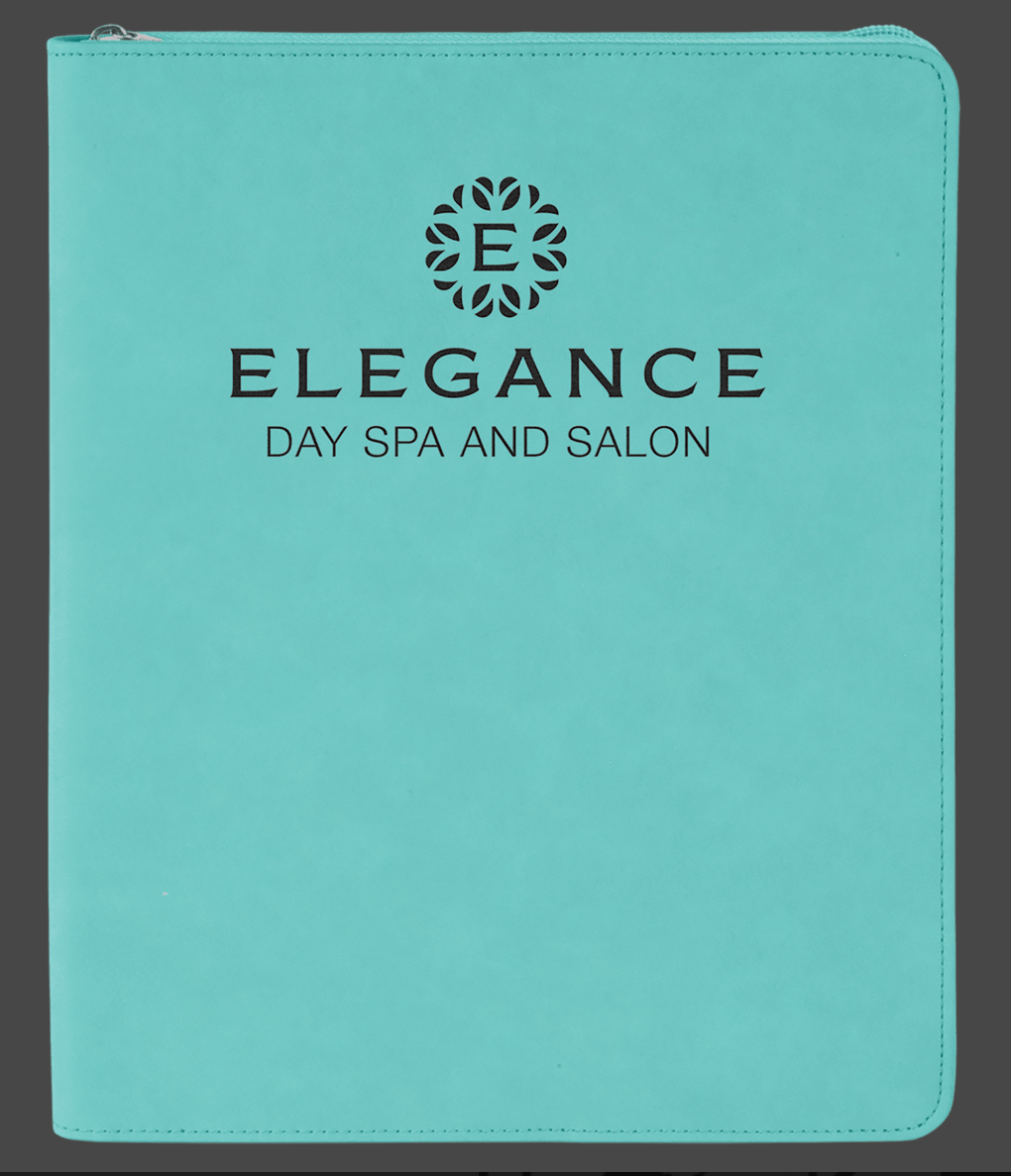 9 1/2in by 12in Zippered Leatherette Portfolio