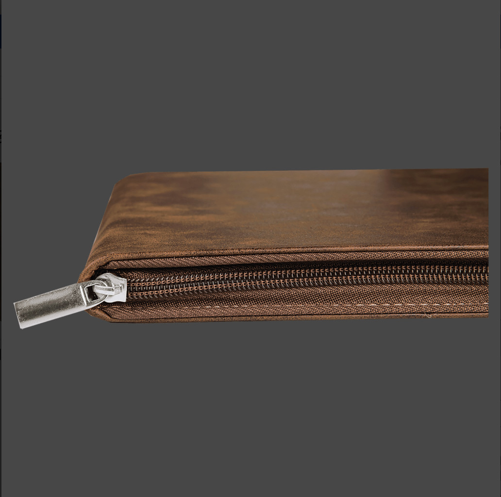 9 1/2in by 12in Zippered Leatherette Portfolio