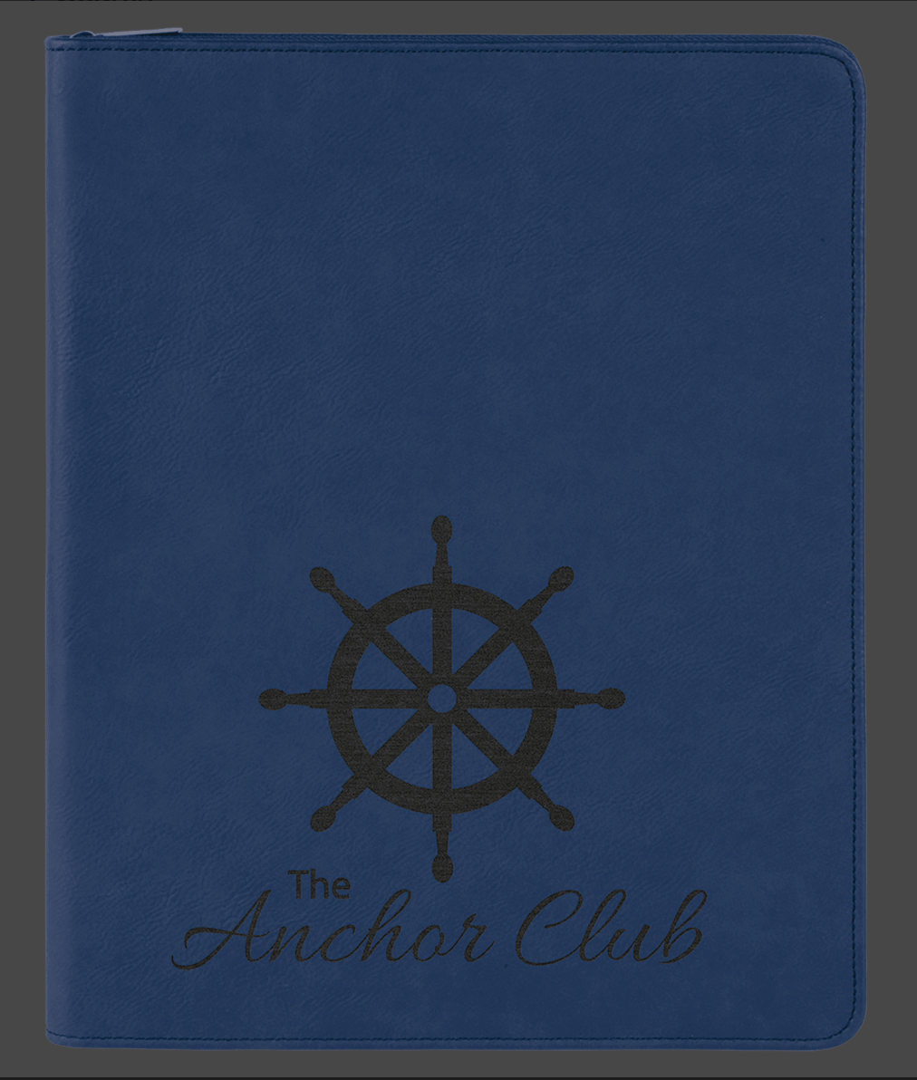 9 1/2in by 12in Zippered Leatherette Portfolio