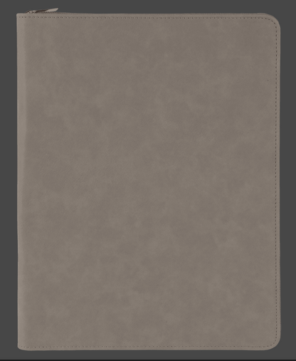 9 1/2in by 12in Zippered Leatherette Portfolio