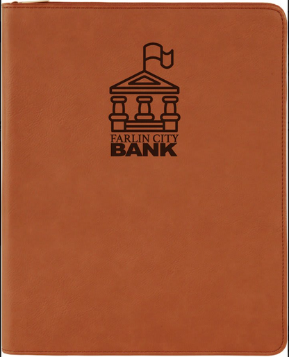 9 1/2in by 12in Zippered Leatherette Portfolio