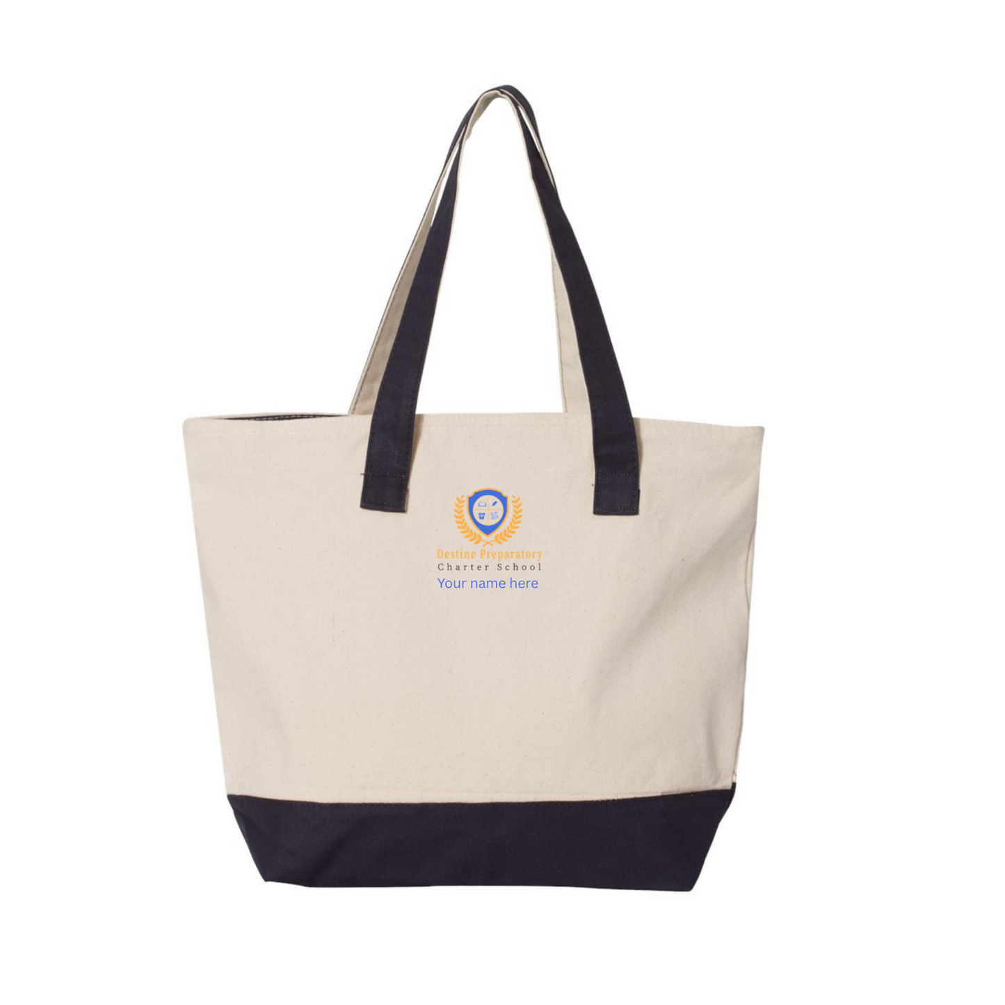 Q-Tees Zippered Tote bag with Name