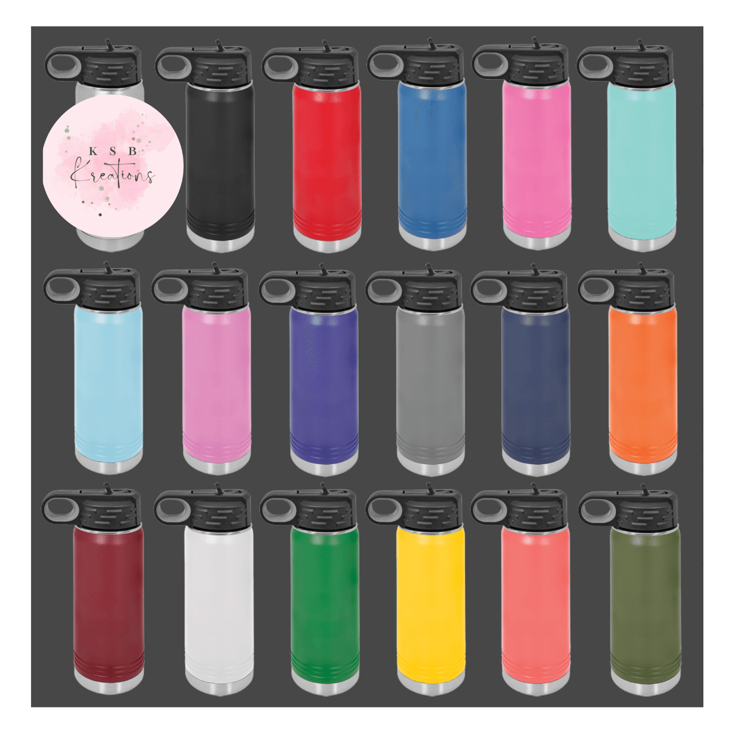 32oz Powder Coated Water Bottle